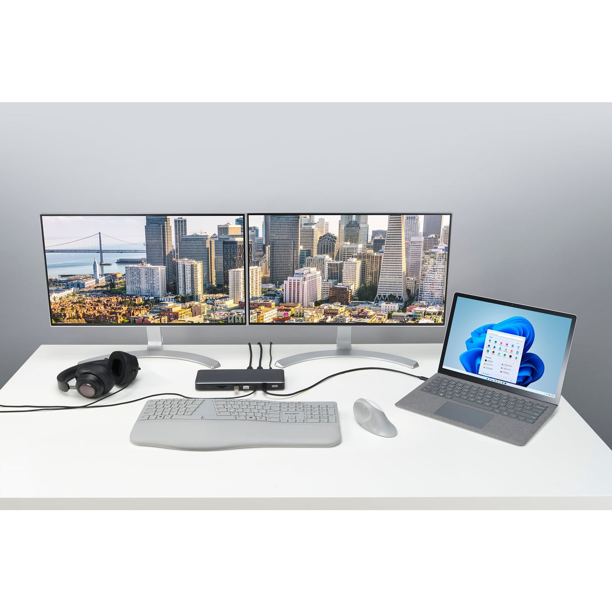 Kensington SD5760t dockingstation (sølvsort, Thunderbolt 4, USB-C, USB-A, HDMI, PD)