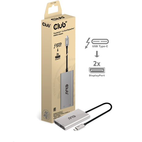 Club 3d thunderbolt 3 til dual displayport displayport splitter