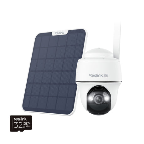 Reolink g440 + solar panel 2 beveiligingscamera (wit, 4k, 8mp, 4g lte, incl. solar panel 2 + 64gb micro sd-kaart )
