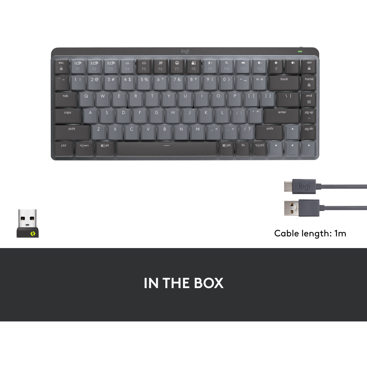 Logitech MX mekanisk mini-tastatur (sort, amerikansk-internationalt layout (QWERTY), GL taktil, 80 % (TKL), Bluetooth)