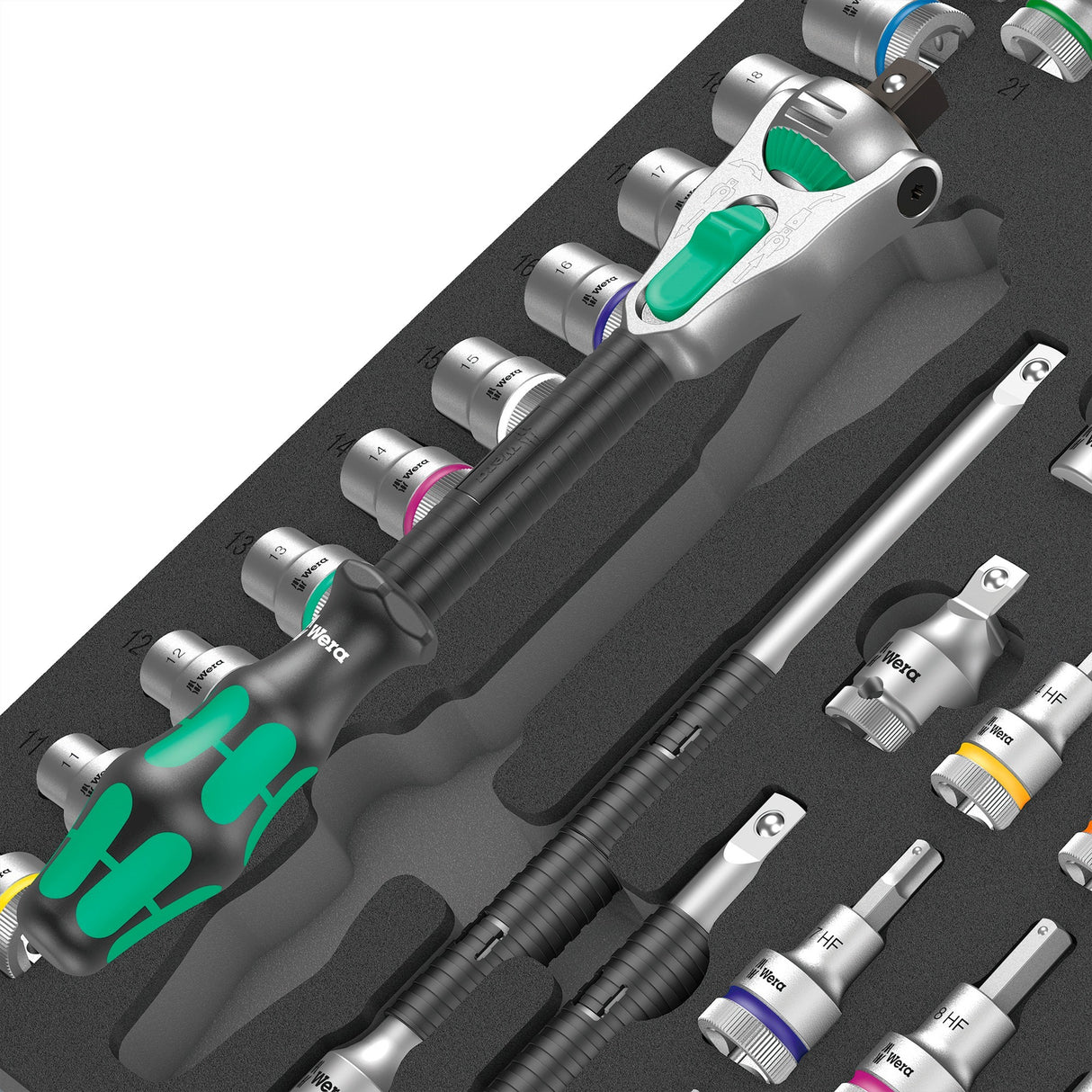 Wera 9722 skumindsats med 8000 c zyklop skralde 1 2 sæt 1, 31 stykker - 05150112001
