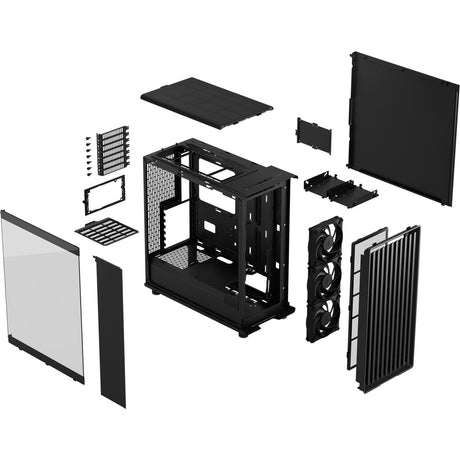 Fractal design nord - momentum edition midi tårnhus (sort træfarve | 2x USB-A | 1x USB-C | hærdet glas)