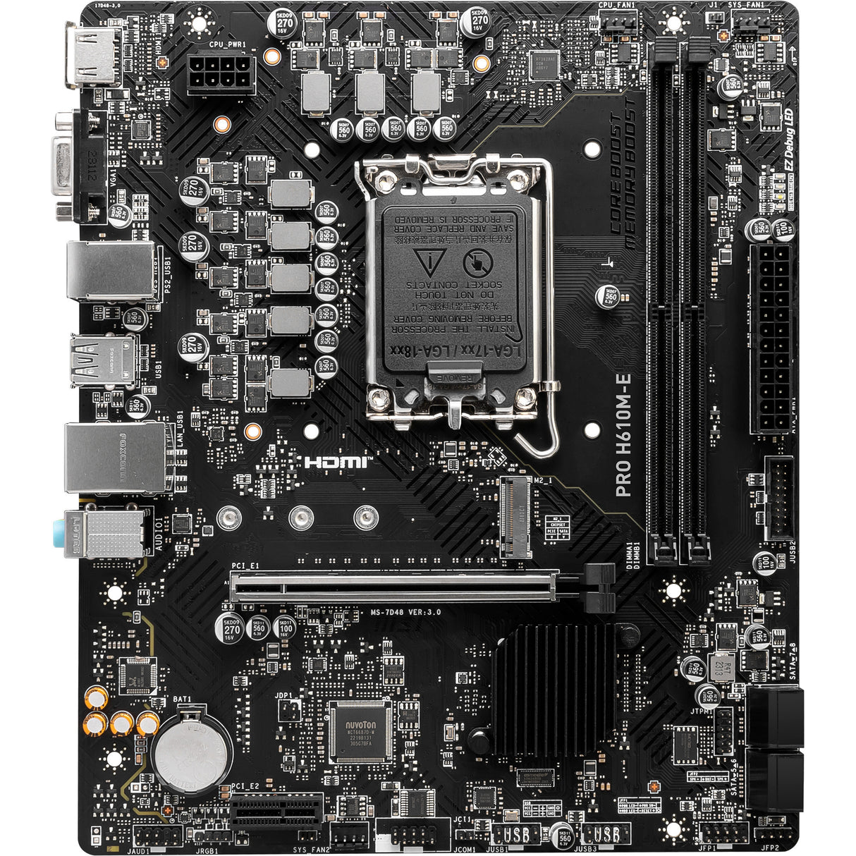 MSI Pro H610M-E Socket 1700 bundkort (GB-LAN, lyd, µATX)
