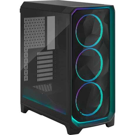 Fractal design meshify 3 ambience pro rgb midi tårnhus (sort | 2x usb-a | 1x usb-c | rgb | hærdet glas)