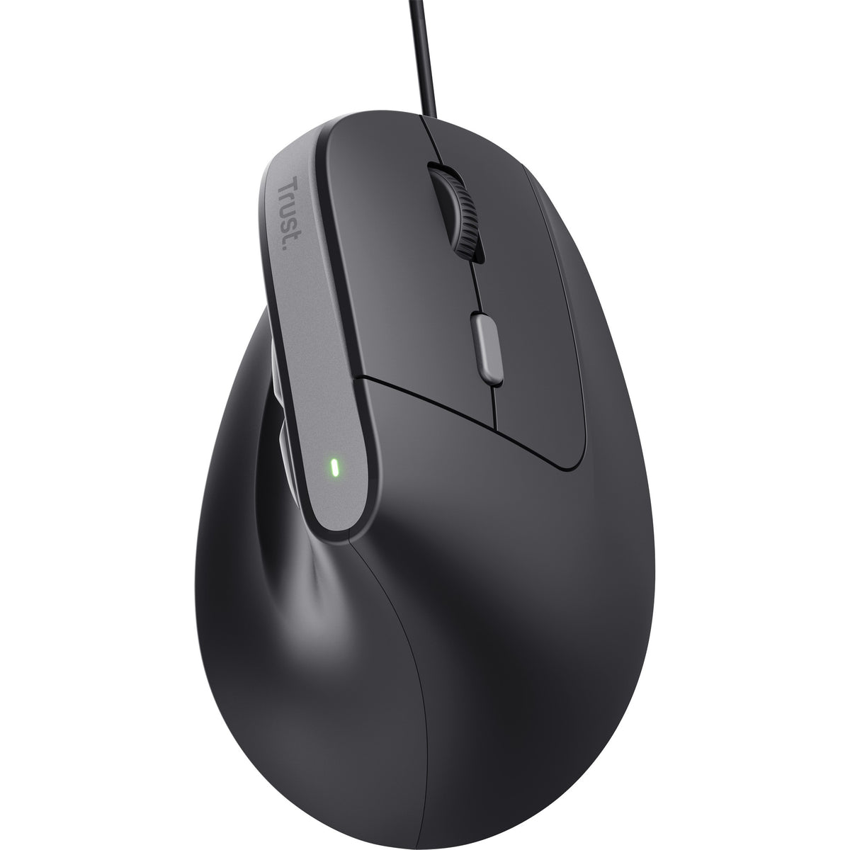Trust bayo ii kablet ergonomisk mus (sort, 800 dpi - 2400 dpi)
