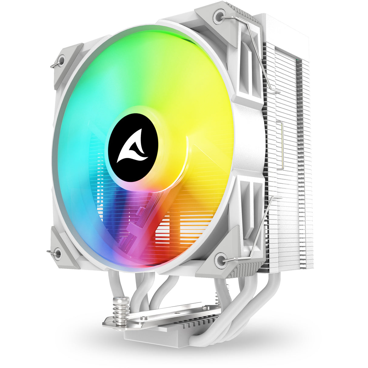 Sharkoon a40 rgb cpu køler (hvid, 4-benet pwm blæserstik)