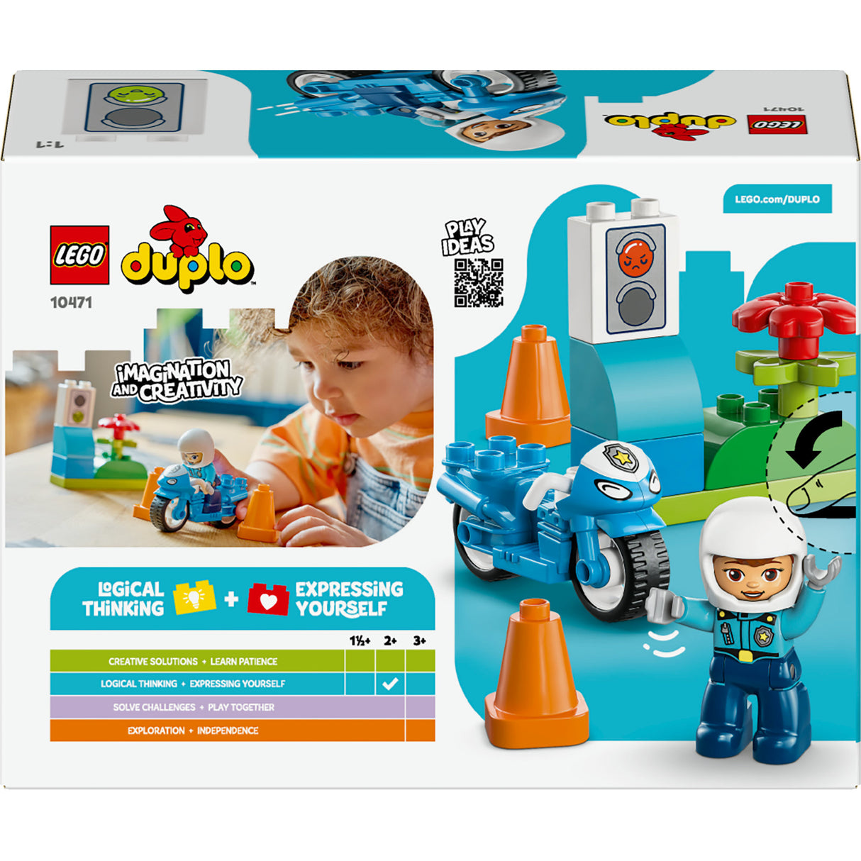 Lego Duplo 10471 blå politi motorcykel