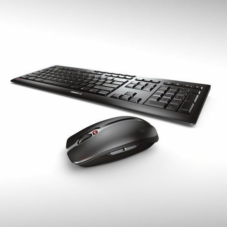Cherry stream desktop trådløst skrivebordssæt (sort, eu-layout (qwerty), sx sakseteknologi, 100 %, 1000 - 2400 dpi)