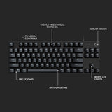 Logitech g413 tkl se mekanisk gaming-tastatur (sort, us-internationalt layout (qwerty), gl taktil, 80 % (tkl))