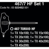 Wera 467 7 torx hf sæt 1 stjerneskruetrækker + stativ, 7 stk (sort grøn, med holdefunktion)