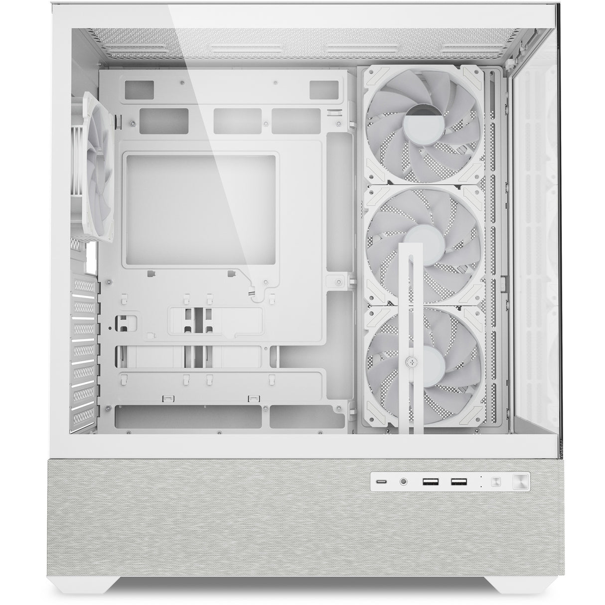Sharkoon ak7 argb midi tårnhus (hvid | 2x USB-A | 1x USB-C | RGB | hærdet glas)