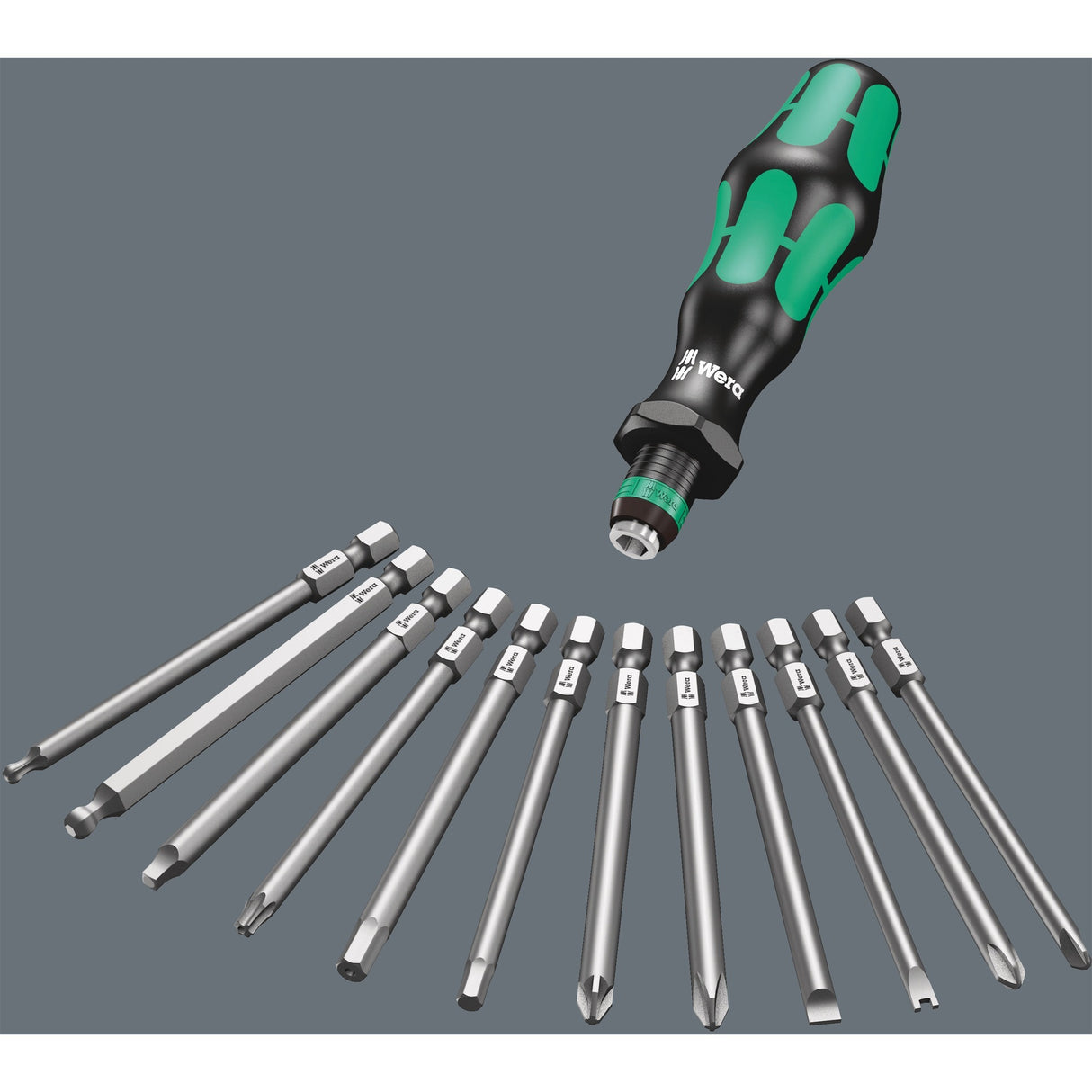 Wera kraftform kompakt 40 bit sæt (sort grøn, 7 dele)