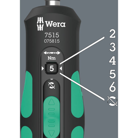 Wera 7515 Kraftform momentskruetrækker med sikker momenthastighed (sort grøn, 2-6 nm)
