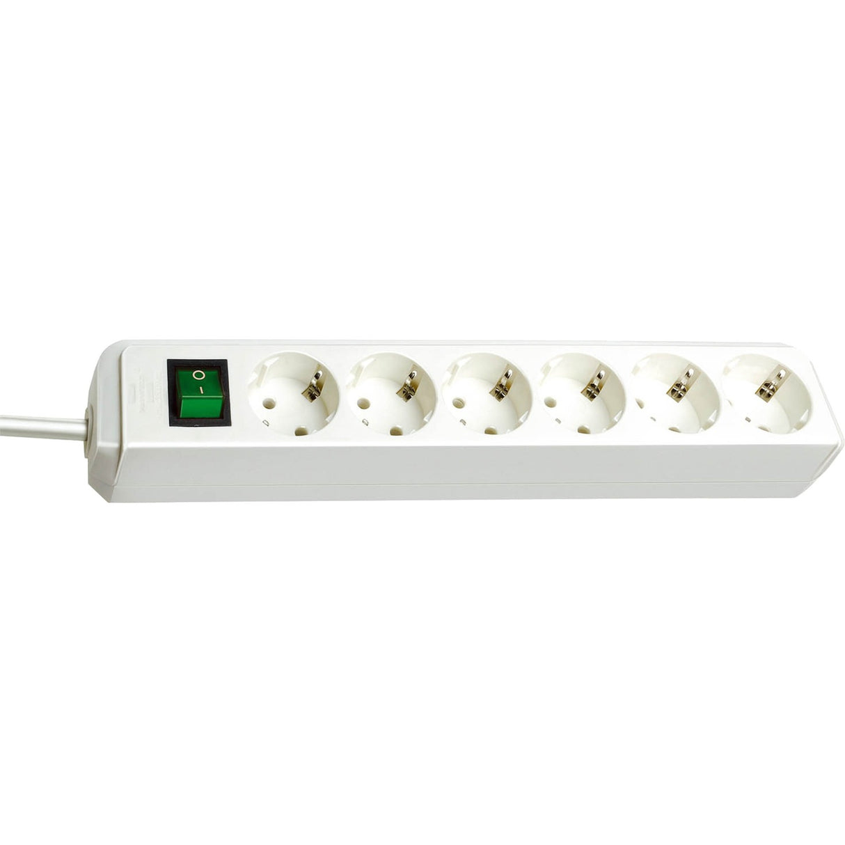 Brennerstuhl eco-line med afbryder 6-vejs hvid 3 m h05vv-f 3g1.5