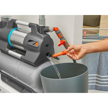 Gardena trykpumpe 6300 silentcomfort (grå rustfrit stål, Bluetooth)