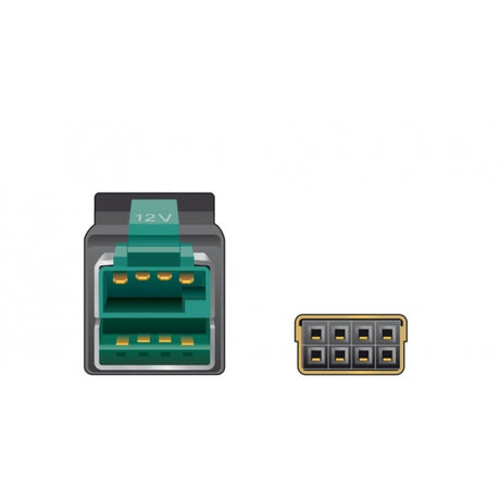 Delock-drevet USB-kabel han 12 V > 2 x 4 ben han til POS printere og terminaler (sort, 2 meter)