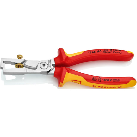 Knipex afisoleringstang strix 13 66 180 vde (rød gul, længde 180 mm, med riflet skrue)
