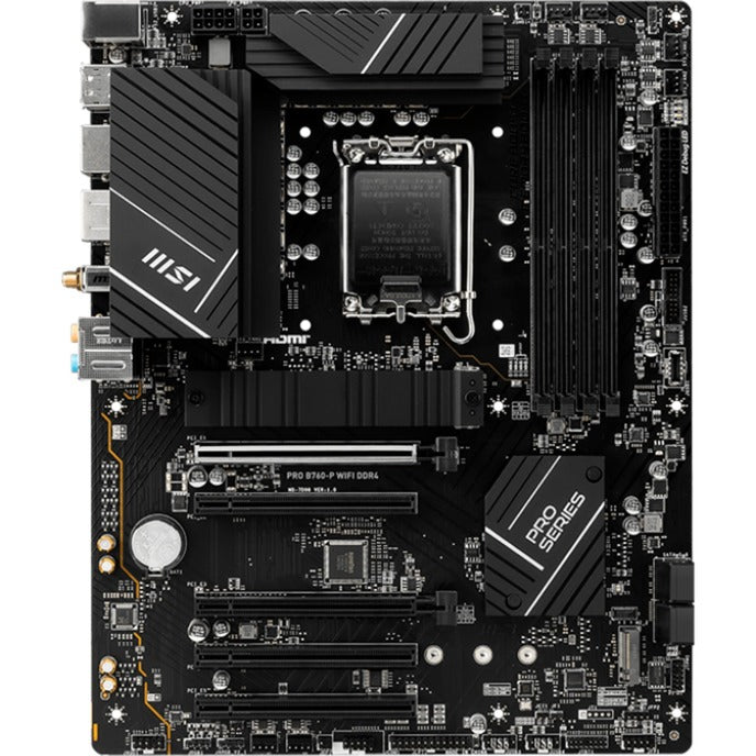 MSI Pro B760-P WiFi DDR4 Socket 1700 bundkort (RAID, 2,5 GB-LAN, WiFi, BT, lyd, ATX)