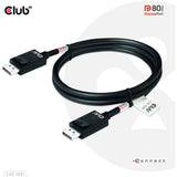 Club 3D DisplayPort 2.1 Vesa DP80 certificeret kabel han-han (sort, 1,2 meter, 4K 240Hz, 8K 60Hz, 80Gbps)