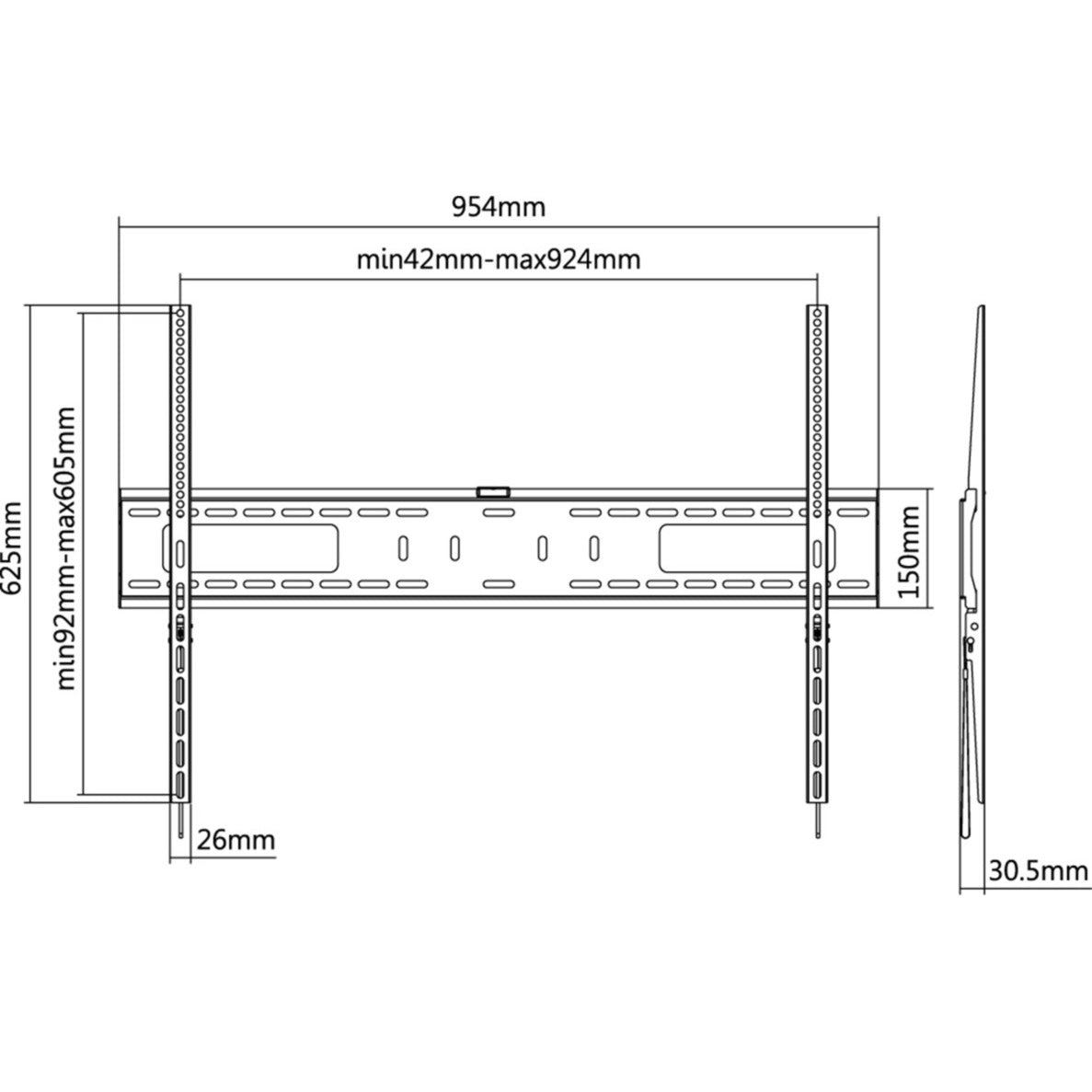 Goobay pro fast (xl) vægmontering (sort)