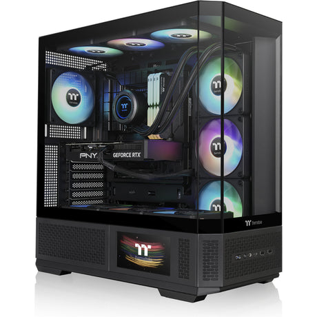 Thermaltake view 370 tg argb midi tower behuizing (zwart | 2x usb-a | 1x usb-c | rgb | tempered glass)