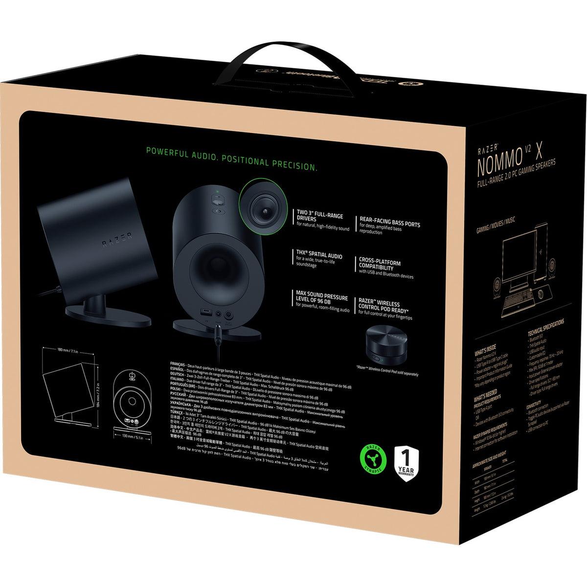 Razer nommo v2 x højttaler (sort, USB, Bluetooth)