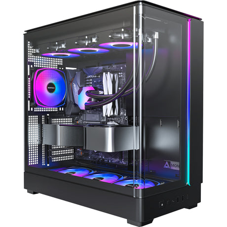 Montech king 45 pro midi tårnhus (sort | 2x USB-A | 1x USB-C | RGB | vindue)