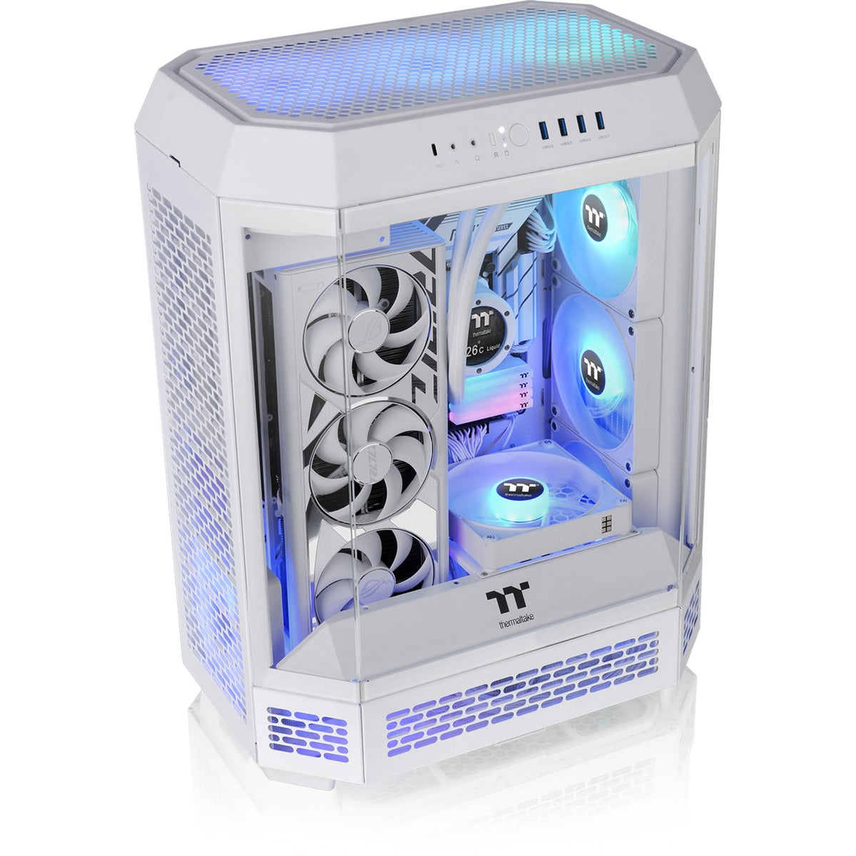 Thermaltake the tower 600 - snow midi tower behuizing (wit | 4x usb-a | 1x usb-c | tempered glass)