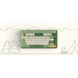 Iqunix og80 camping trådløst mekanisk tastatur (grøn, us-layout (qwerty), cherry mx red, 80% (tkl), rgb-lysdioder, hot-swappable, pbt, 2.4ghz | bluetooth 5.1 | usb-c)