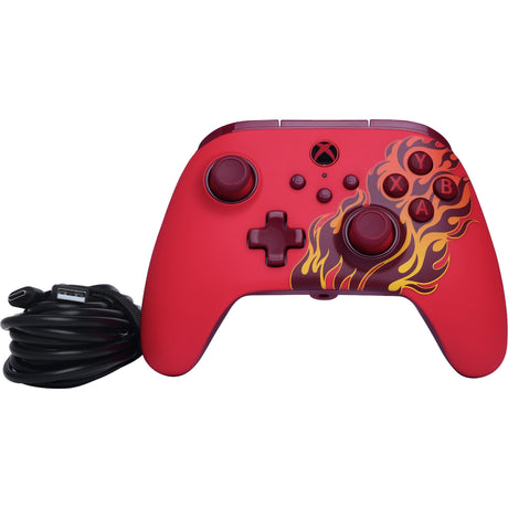 Powera advantage controller med kabel til xbox-serien x|s - red fire (rød, xbox-serien x|s, xbox one, pc)