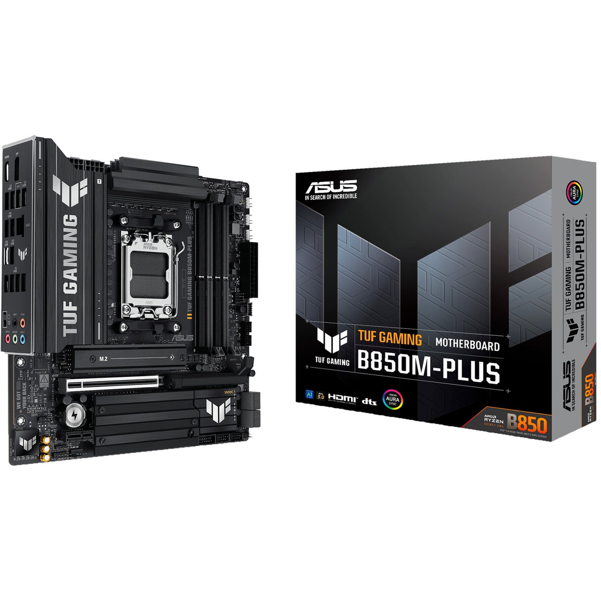 Asus tuf gaming b850m-plus socket am5 bundkort (2,5 gbe-lan, lyd, µatx)