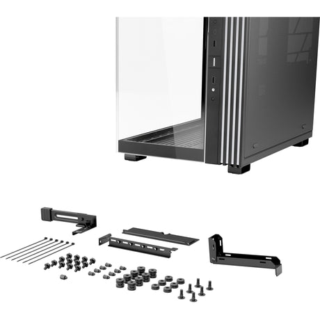 Vær stille! lys base 600 lx midi tårnhus (sort | 2x USB-A | 1x USB-C | RGB | vindue)