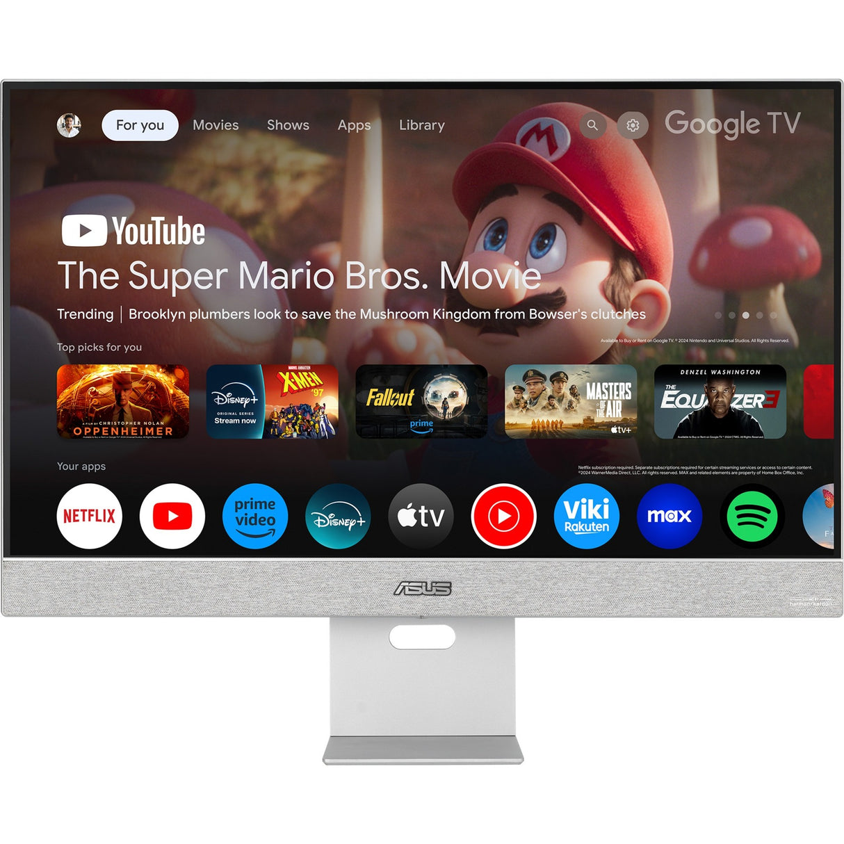 Asus Zenscreen Smart MS27UC 27 4K UHD-skærm (grå, DisplayPort, HDMI, USB-C, lyd, WLAN, Android 11)