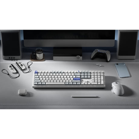 Keychron q6 he 8k magnetisk switch-tastatur (hvid, us-layout (qwerty), ultrahurtig lime, 100 %, rgb, hot swap, 8k)