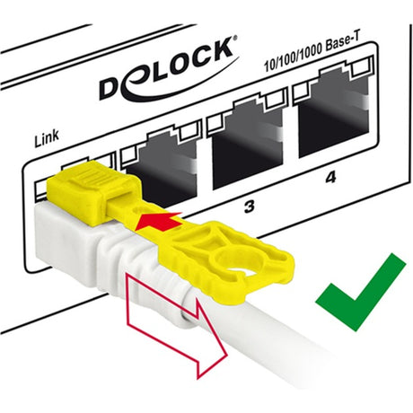 Delock patch kabel rj-45 sikker med cat.6a (hvid, 85333, 3 meter)