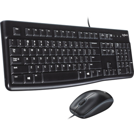 Logitech mk120 desktop sæt (sort, eu layout (qwerty), gummikuppel)