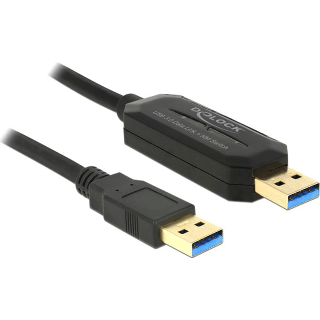 Delock datalink + km-switch USB 3.0 > USB 3.0-kabel (sort, 1,5 meter)