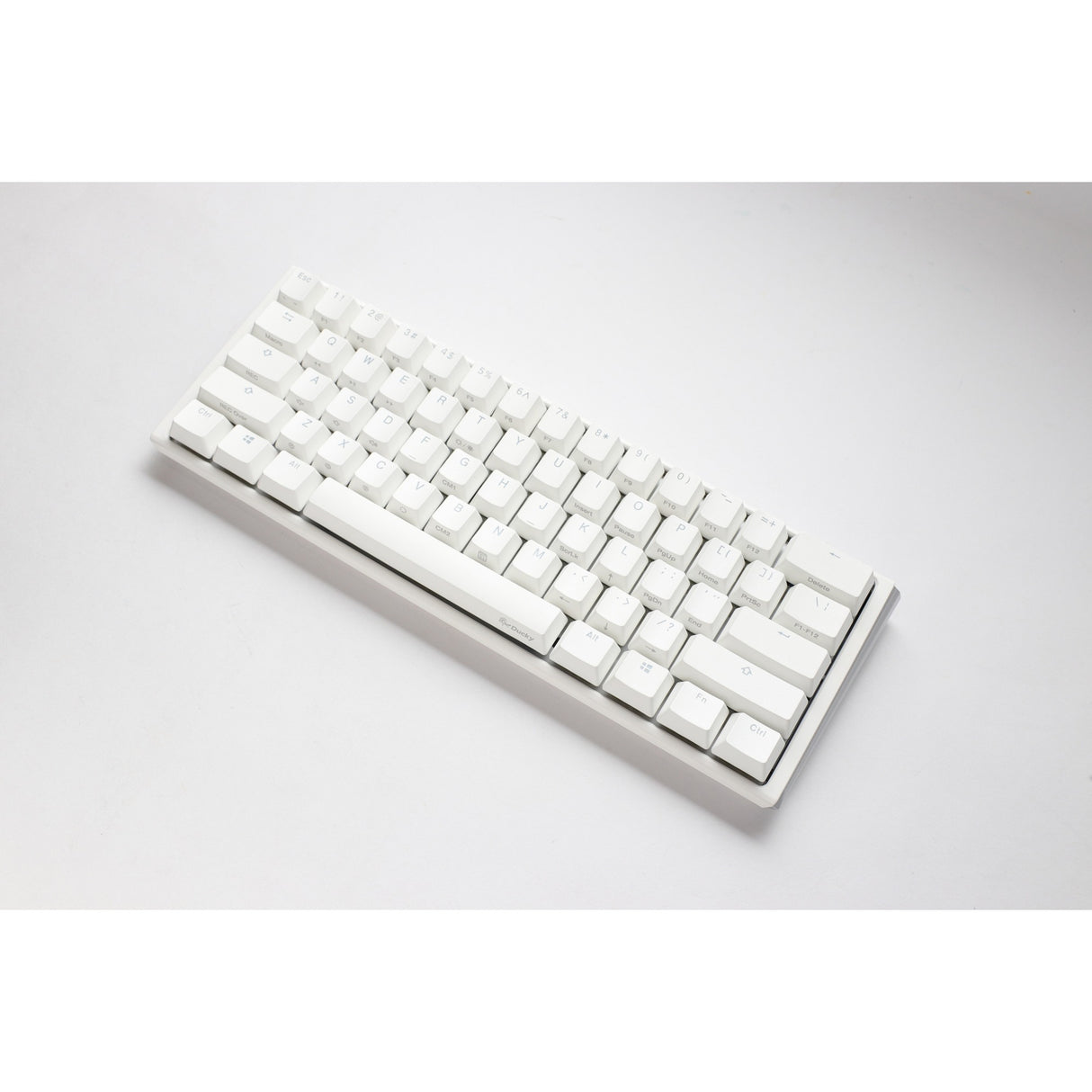 Ducky one 3 klassisk ren hvid mini rgb mekanisk tastatur (hvid, us-layout (qwerty), cherry mx red, 60%, rgb led, double-shot pbt, hot-swappable, quack mekanik)