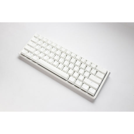 Ducky one 3 klassisk ren hvid mini rgb mekanisk tastatur (hvid, us-layout (qwerty), cherry mx red, 60%, rgb led, double-shot pbt, hot-swappable, quack mekanik)