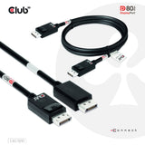 Club 3D DisplayPort 2.1 Vesa DP80 certificeret kabel han-han (sort, 1,2 meter, 4K 240Hz, 8K 60Hz, 80Gbps)