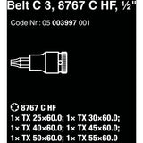 Wera belt c 3 zyklop topnøglesæt, 1 2 topnøgle (sort, 6-delt, med holdefunktion)
