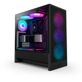 Nzxt h5 flow rgb v2 midi tårnhus (sort | 1x usb-a | 1x usb-c | rgb | hærdet glas)