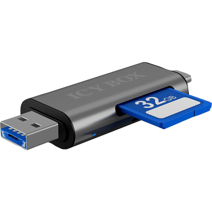 Icy box ib-cr200-c ekstern kortlæser med multi-usb-stik kortlæser (antracit)