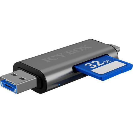 Icy box ib-cr200-c ekstern kortlæser med multi-usb-stik kortlæser (antracit)