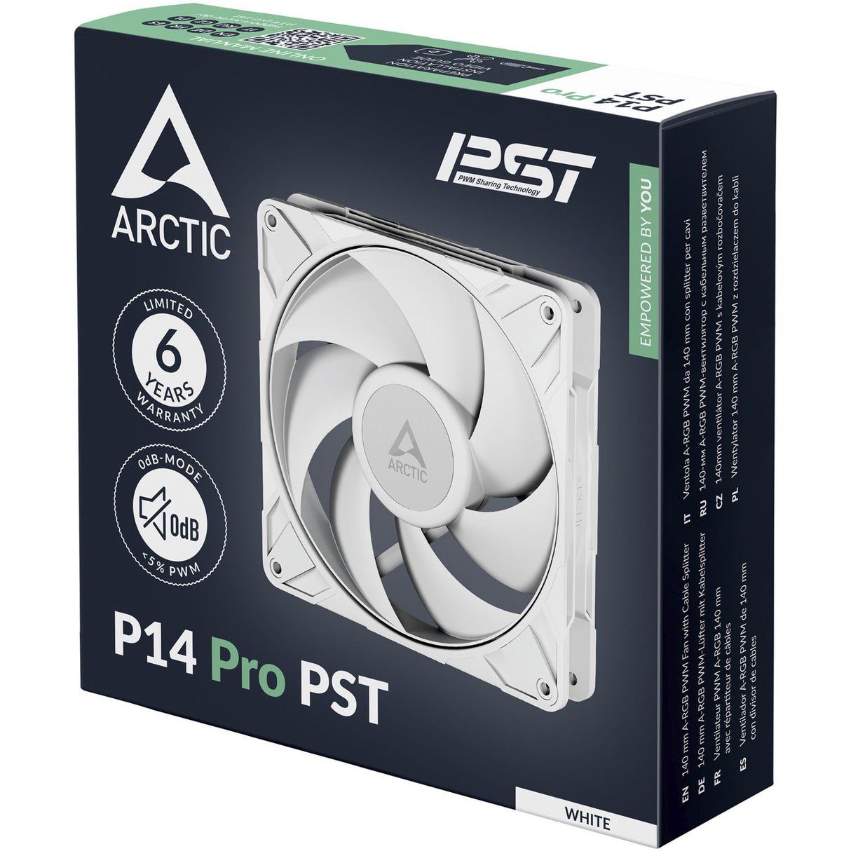 Arctic p14 pro pst rgb case ventilator (hvid, 140 x 140 x 27 mm, pwm)