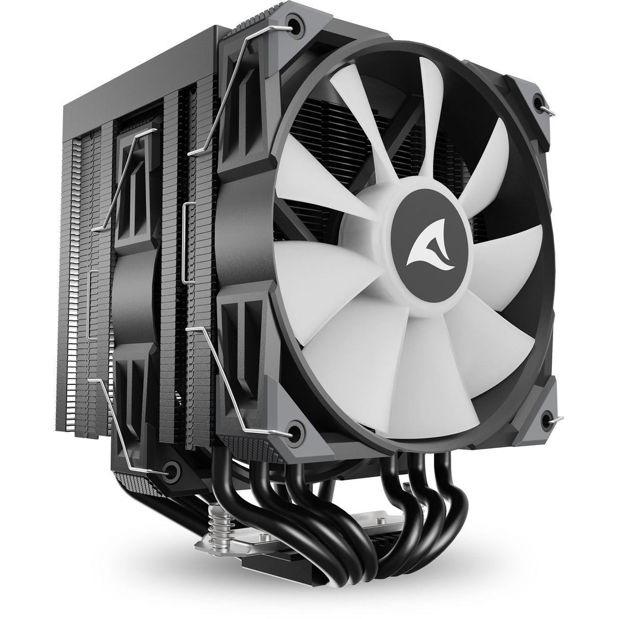 Sharkoon a60 rgb cpu køler (sort, 4-benet pwm blæserstik)