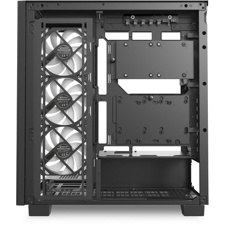 Sharkoon elite shark ca500 midi tårnhus (sort | 2x USB-A | 1x USB-C | RGB | hærdet glas)
