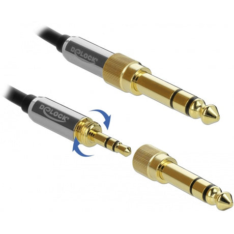 Delock stereokabel 3,5 mm 3 ben stik > 3,5 mm 3 ben stik (sort, 0,5 meter)