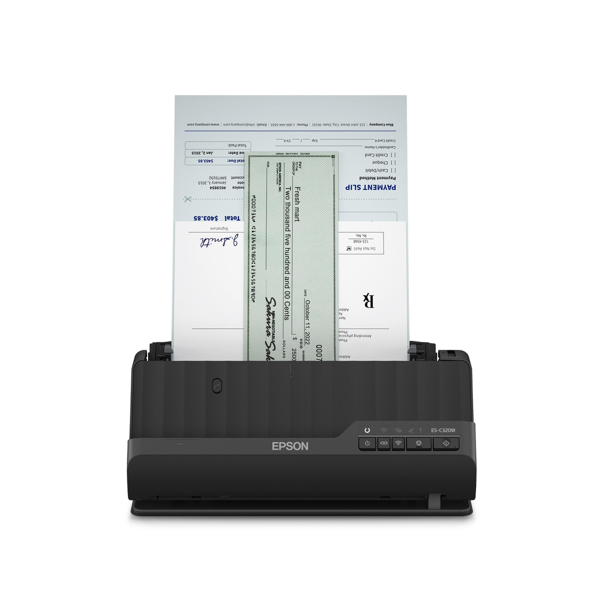 Epson es-c320w kompakt a4 dokumentscanner med wi-fi-forbindelse og u-sti (sort, a4, a5, a6, b5)