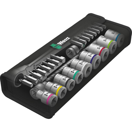 Wera 8100 sb 8 zyklop metal skraldesæt, kontaktpal, 3 8-drev, metrisk, 29-stykker - 1 stk. - 05004048001